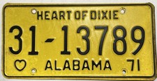 VINTAGE 1971 ALABAMA LICENSE PLATE CAR TAG #31 ETOWAH COUNTY  picture