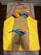Vintage Mullins Square Bikini Kitchen/BBQ Apron Rainbow Colors  NWT Whimsical picture