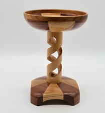 Wooden Twist Candle Holder Jake’s Wood Crafts Made in Washington 8-½” Tall F-5 picture