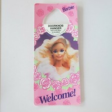 Barbie Welcome Doorknob Hanger New Old Stock 1991 picture