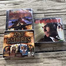 3 PC Game lot: Blade Runner 1997 (Complete), SANDWARRIORS, Age Of Empires Coll picture