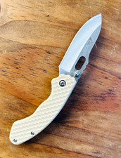 Ozark Trail Drop Point Pocketknife, Stainless Blade, Liner Lock, Beige picture