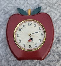 Vintage Sterling and Noble Country Plastic Apple Clock Tested Near Perfect  picture