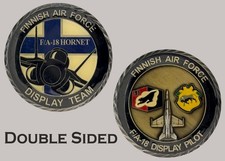 Finnish Air Force F/A-18 Hornet Display Team Double Sided Challenge Coin  J#51 picture