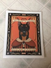 Doberman Dog Retro Pets 8 X 10 Print Krista Brooks Patron Saint of Protection picture