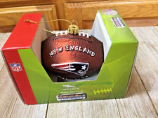 SC Sports New England Patriots Blown Glass Football Ornament 6