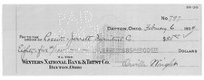 Orville Wright, Father Of American Aviation, Signed Check Payable To Akron Co. picture