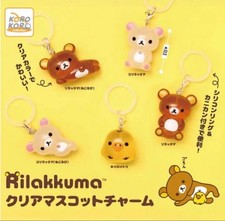 Rilakkuma Clear Mascot Charm complete set 5 Capsule Toy NEW picture