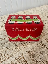 Vintage 1950s Stylecraft 810 Christmas Card List Metal Tin Box Choir Boys MCM picture