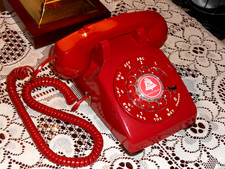 EXCELLENT VINTAGE WESTERN ELECTRIC RED HOT CLASSIC ROTARY DIAL DESK PHONE WORKS picture