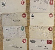 Lot of 8 Business Corner Card Covers Postal Stationery Ad Envelopes 1904-1932 picture