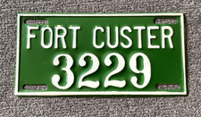 RARE 1960's 1970's FORT CUSTER MICHIGAN LICENSE PLATE ALL ORIGINAL HARD TO FIND picture