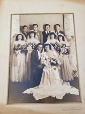 Antique Wedding Party of 10 Photograph Pon's Studio East Liverpool Ohio picture