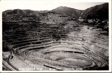 Vintage RPPC Utah Copper Mine Bingham Canyon Open Pit Real Photo Postcard picture