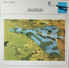 Avro Vulcan Picture Original Vtg Info Aircraft Collector Card      picture