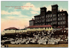 Vintage Postcard 1907-1915 Central High School & Washington Park, Pittsburgh, PA picture