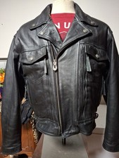 Harley-Davidson Men Nevada Vented Leather Motorcycle Riding Jacket L 98122-98VM picture