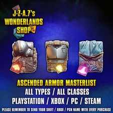PS/XBOX/PC Tiny Tina's Wonderlands ASCENDED ARMOR LIST GOD GEAR CUSTOM LEGIT picture