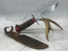 Vintage 1946-73 Schrade Walden NY USA Survival Bowie Hunter Knife Leather Sheath picture