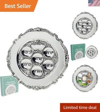 Classic Traditional Silver Plated Passover Seder Plate 12