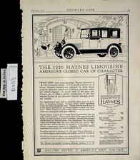 1919 1920 Haynes Limousine Closed Car Character Vintage Print Ad 6240 picture