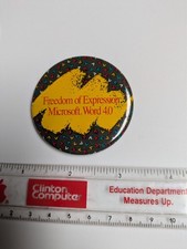 Freedom of Expression Microsoft Word 4.0 Button Pinback 2 1/4 Inch picture