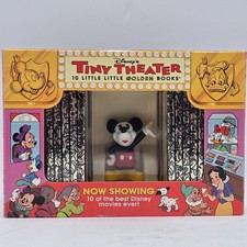 Vintage 1993 Disney Tiny Theater 10 Little Golden Books w/Mickey Figurine - NEW picture