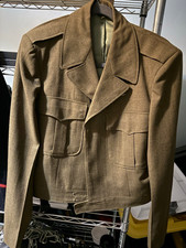 Vintage U.S. Military Eisenhower Ike Jacket WWII/Korean War Era Olive Brown picture