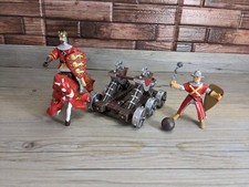 Papo Medieval War 4 Figure Bundle Horse Mounted King Soldier Catapult Red/Gold picture