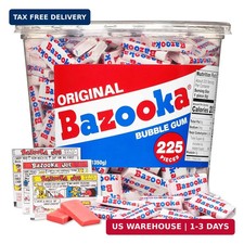 Bazooka Bubble Gum Bulk, 225 Count Tub of Chewing Gum Individually Wrapped, Old picture