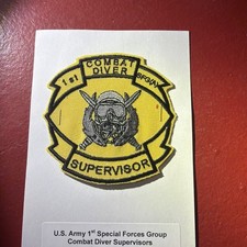 US Army 1st SFG(A) Special Forces Combat Diver Supervisor Jacket Patch picture
