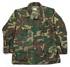 Vintage US Military EDRL Camo OG-107 Rip Stop Slant Pocket Jungle Jacket Sz Med picture