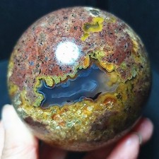 Rare 487.7g 70mm Natural Colorful Agate Crystal Ball Reiki Healing AB1362 picture