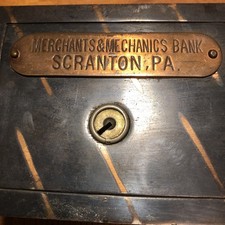Rare Vintage Merchants & Mechanics advertising coin Bank Scranton Pa picture