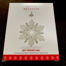 2017 Hallmark Keepsake Christmas Ornament - Snowflake White Porcelain  picture