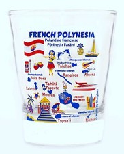 French Polynesia Bora Bora Tahiti Landmarks and Icons Collage Shot Glass picture