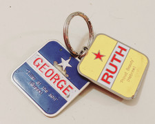 Vtg Contenoa Eastfield Name Keychains George Ruth Texas Meaning 1 5/8