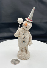 Vintage Debbee Thibault Snowman with Balloon 90/500 Folk Art Rustic 5.5” Signed picture