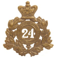 British Victorian Era 24th of Foot Regiment Metal Helmet Plate picture
