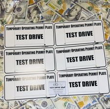 6 Temporary Operating Permits Test Drive Tag Dealer Plate white Car Tags picture