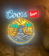 Coors Banquet Lighted Beer Sign Rocky Mountain Water Breweriana picture