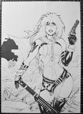 Signed Original Martins Inked Commission Ed Benes' Ariel 11.5X16.5 picture