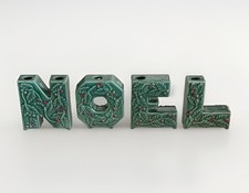Vintage Lipper & Mann Ceramic NOEL Candle Holders - MCM Excellence picture