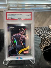 2025 TOPPS CHROME MARVEL SAPPHIRE KILLMONGER Black /10 PSA 10 GEM MINT 💎POP 1 picture
