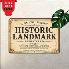 National Historic Landmark Plaque Vintage Heritage Building Wall Tin Sign picture