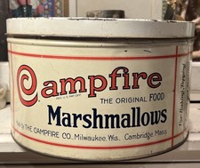 Vintage Campfire Marshmallows 5lb Advertising Tin Milwaukee Cambridge picture