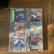 Lot of 6 Retro PS1 Fighter War Games, Air Combat, Battle Tank, Eagle One, Others picture