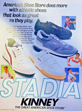 1986 Magazine Advertisement Kinney Shoe Source Stadia Athletic Shoes picture