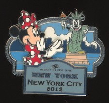 DCL Cruise Line 2012 Port of Call New York Mickey Minnie Mouse LE Disney Pin picture