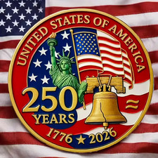 United States 250 Anniversary Challenge Coin Commemorative Collectable F 1-pc picture